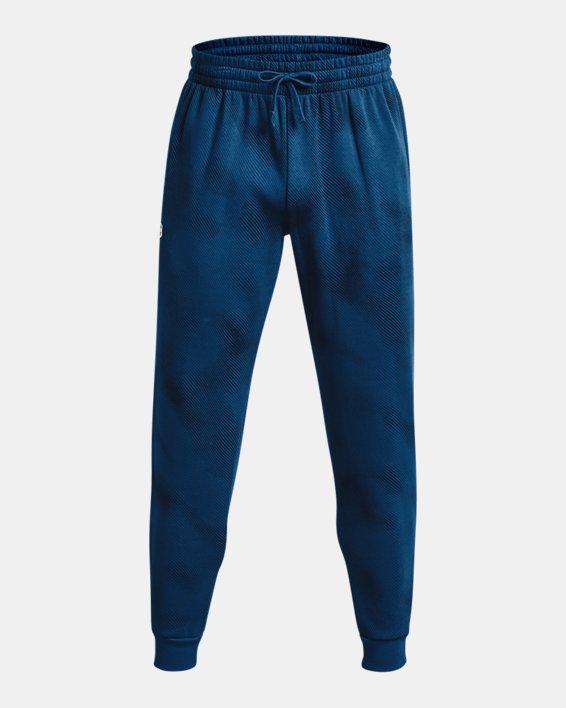 Men's UA Rival Fleece Printed Joggers in Blue image number 4